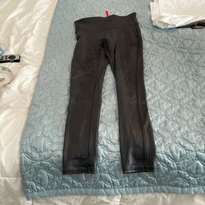 Spanx faux leather black leggings size small